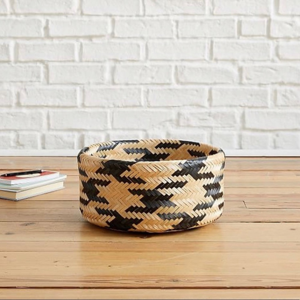Chevron Handwoven Basket Home Decor